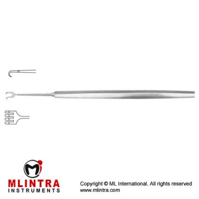 Rollet Fine Wound Retractor 4 Blunt Prongs Stainless Steel, 13.5 cm - 5 1/4" Width 7.0 mm